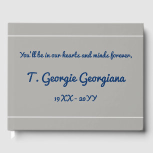 Mournful, Customized Funeral/Memorial Guest Book