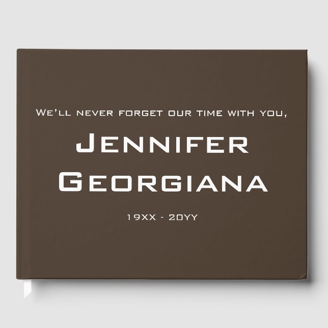 Mournful, Customized Memorial Guestbook (Front)