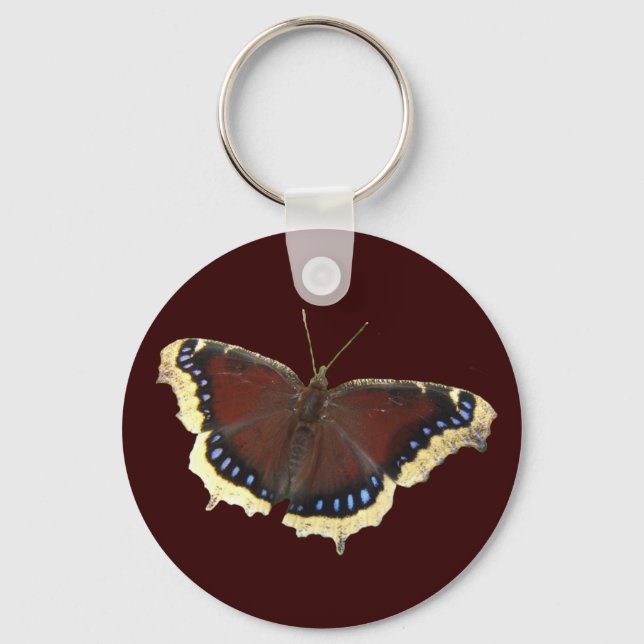 Mourning Cloak butterfly ~ keychain (Front)
