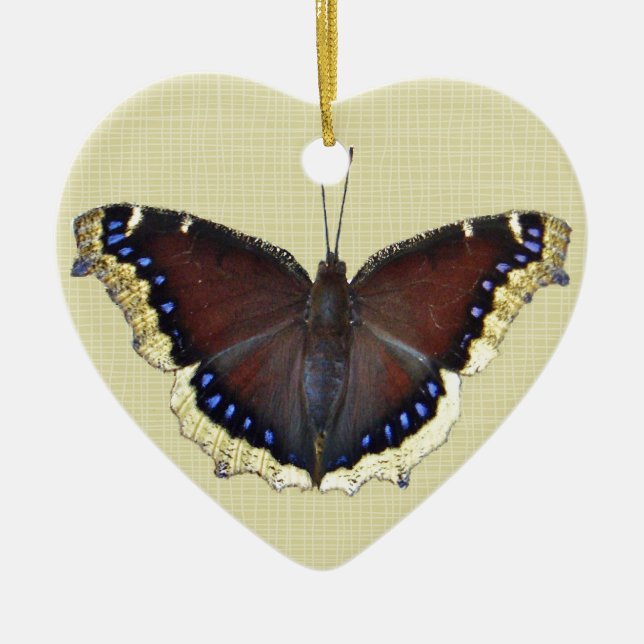 Mourning Cloak Butterfly - Nymphalis antiopa Ceramic Ornament (Front)