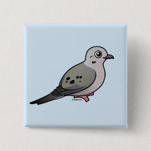 Mourning Dove 2 Inch Square Button