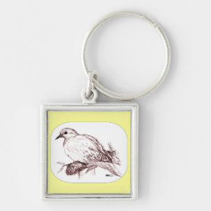 Mourning Dove Baby Keychain
