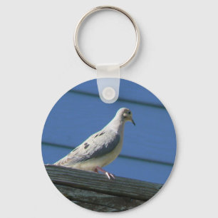 Mourning Dove on Deck Keychain