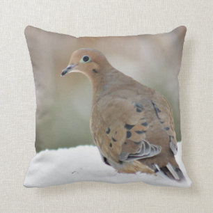 Mourning dove photography throw pillow