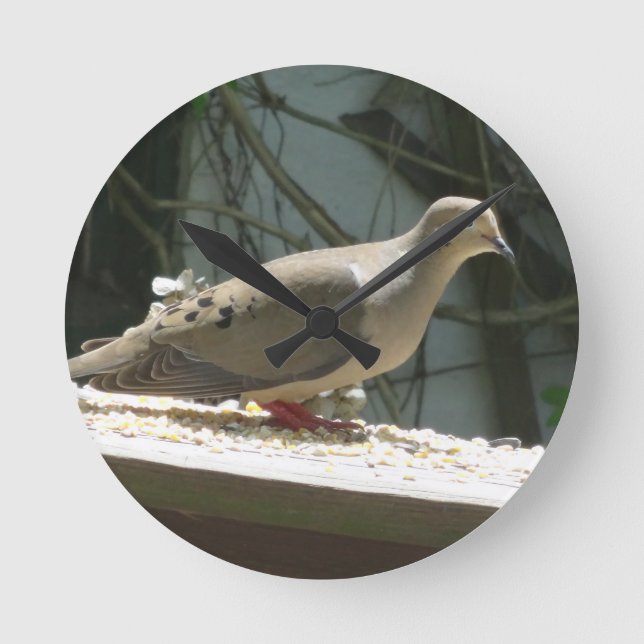 Mourning Dove Round Clock (Front)