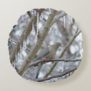 Mourning Dove Round Pillow
