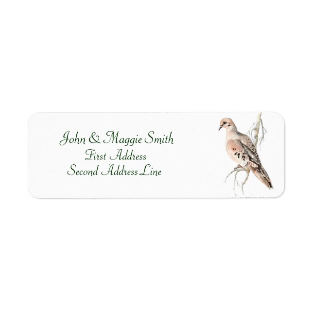 Mourning Dove/ Turtle dove, Bird, Address Label (Front)
