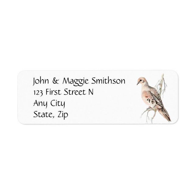 Mourning Dove/ Turtle dove, Bird, Address Label (Front)