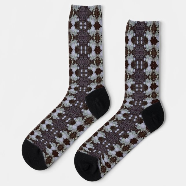Mourning Tree Bark Patterned Socks (Left)