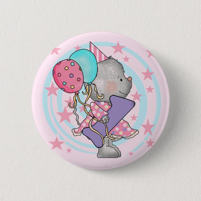 Mouse 1st Birthday T-shirts and Gifts 2 Inch Round Button (Front)