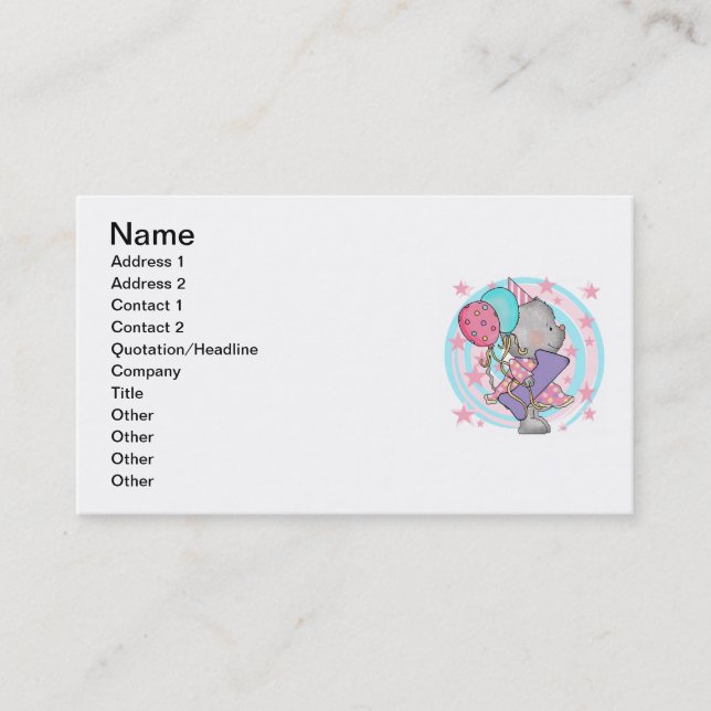 Mouse 1st Birthday T-shirts and Gifts Business Card (Front)