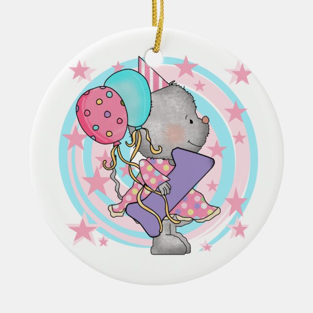 Mouse 1st Birthday T-shirts and Gifts Ceramic Ornament (Front)