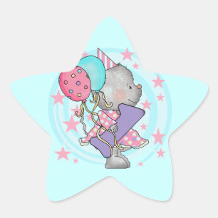 Mouse 1st Birthday T-shirts and Gifts Star Sticker