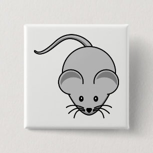 Mouse 2 Inch Square Button