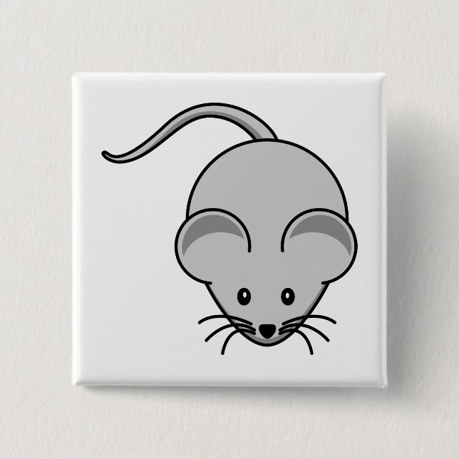 Mouse 2 Inch Square Button (Front)