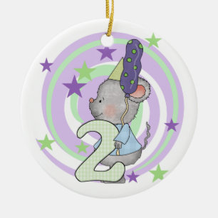 Mouse 2nd Birthday T shirts and Gifts Ceramic Ornament
