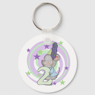 Mouse 2nd Birthday T shirts and Gifts Keychain