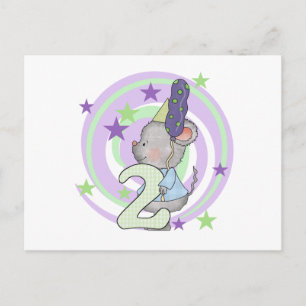 Mouse 2nd Birthday T shirts and Gifts Postcard