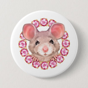 Mouse 3 Inch Round Button
