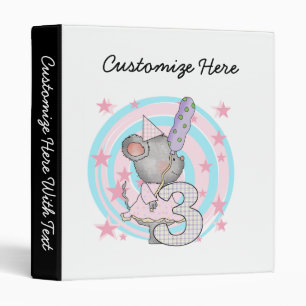 Mouse 3rd Birthday T-shirts and Gifts Binder