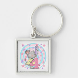 Mouse 4th birthday T-shirts and Gifts Keychain