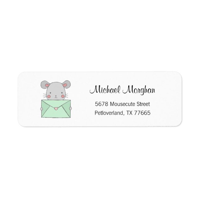 Mouse Address Labels, Pet Address Stickers (Front)