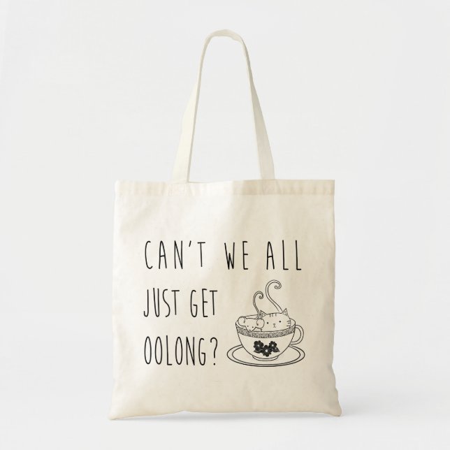 Mouse and Cat Lover's Tea-Bag, Oolong Tote Bag (Front)