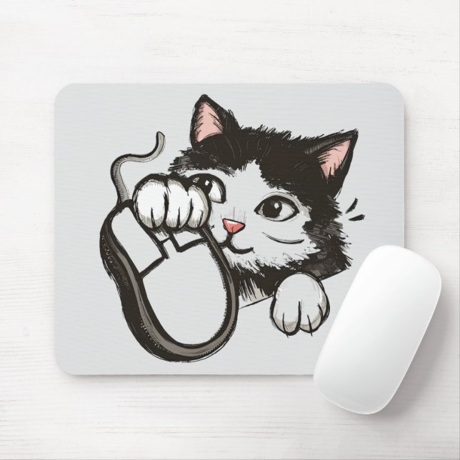 Mouse and Cat Mouse Pad (With Mouse)