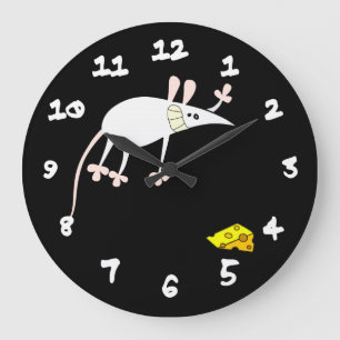 Mouse and Cheese Large Clock