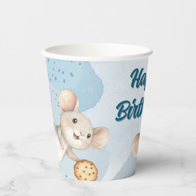 Mouse and Cookie Birthday Party Paper Cup (Front)