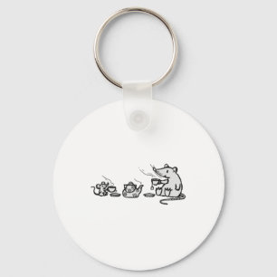 Mouse And Rat Have A Grand Tea Party Sticker Keychain