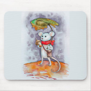 Mouse and Umbrella on a  Pad
