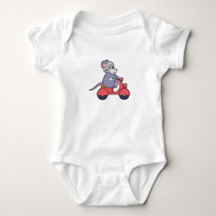 Mouse as Biker with Scooter.PNG Baby Bodysuit