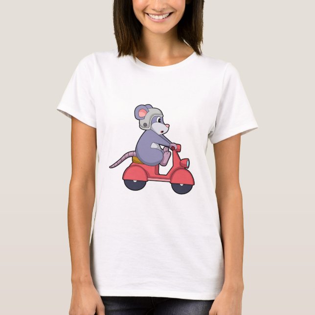Mouse as Biker with Scooter.PNG T-Shirt (Front)