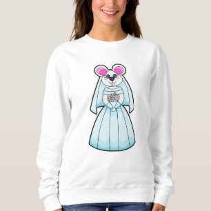 Mouse as Bride with Bunch of flowers Sweatshirt