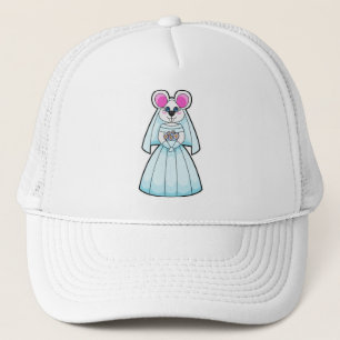 Mouse as Bride with Bunch of flowers Trucker Hat