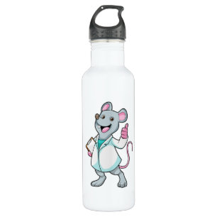 Mouse as Doctor with Doctor's coat 710 Ml Water Bottle