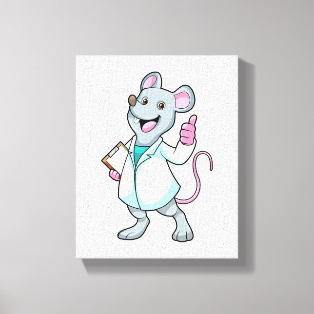 Mouse as Doctor with Doctor's coat Canvas Print (Front)