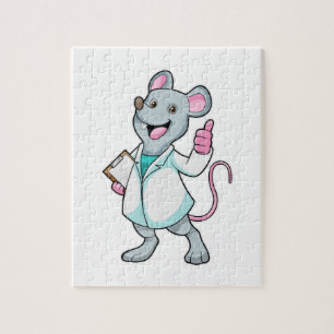 Mouse as Doctor with Doctor's coat Jigsaw Puzzle