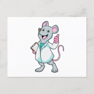 Mouse as Doctor with Doctor's coat Postcard