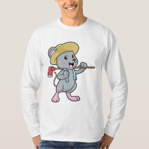 Mouse as Farmer with Axe & Hat T-Shirt