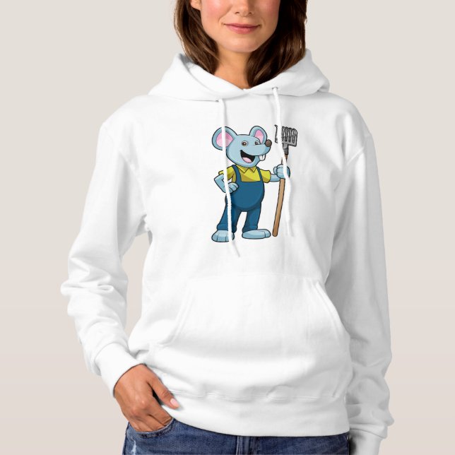 Mouse as Farmer with Rake Hoodie (Front)