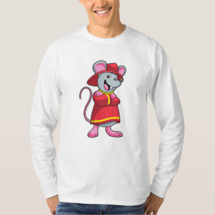 Mouse as Firefighter with Helmet T-Shirt
