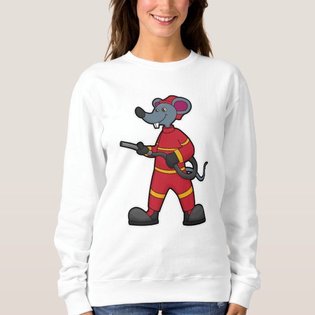 Mouse as Firefighter with Hose Sweatshirt (Front)