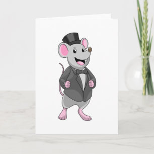 Mouse as Groom with Ribbon Card
