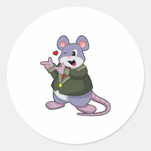 Mouse as Groom with Suit Classic Round Sticker