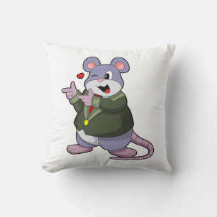 Mouse as Groom with Suit Throw Pillow