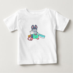 Mouse as Hairdresser with Scissors & Comb Baby T-Shirt