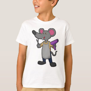 Mouse as Hairdresser with Scissors & Hair dryer T-Shirt