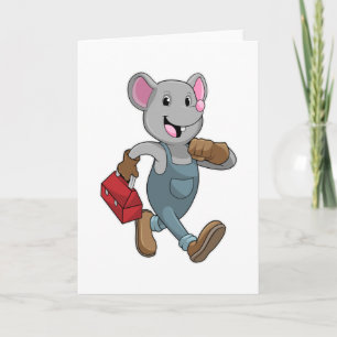 Mouse as Handyman with Toolbox Card